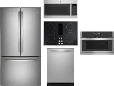 5 Piece Package Includes Refrigerator, Cooktop, Wall Oven, Microwave And Dishwasher
